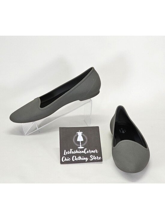 CROCS Shoes - Crocs Women's Grey Eve Slip on Iconic Pointed Comfort Ballet Flats Size 9 2050